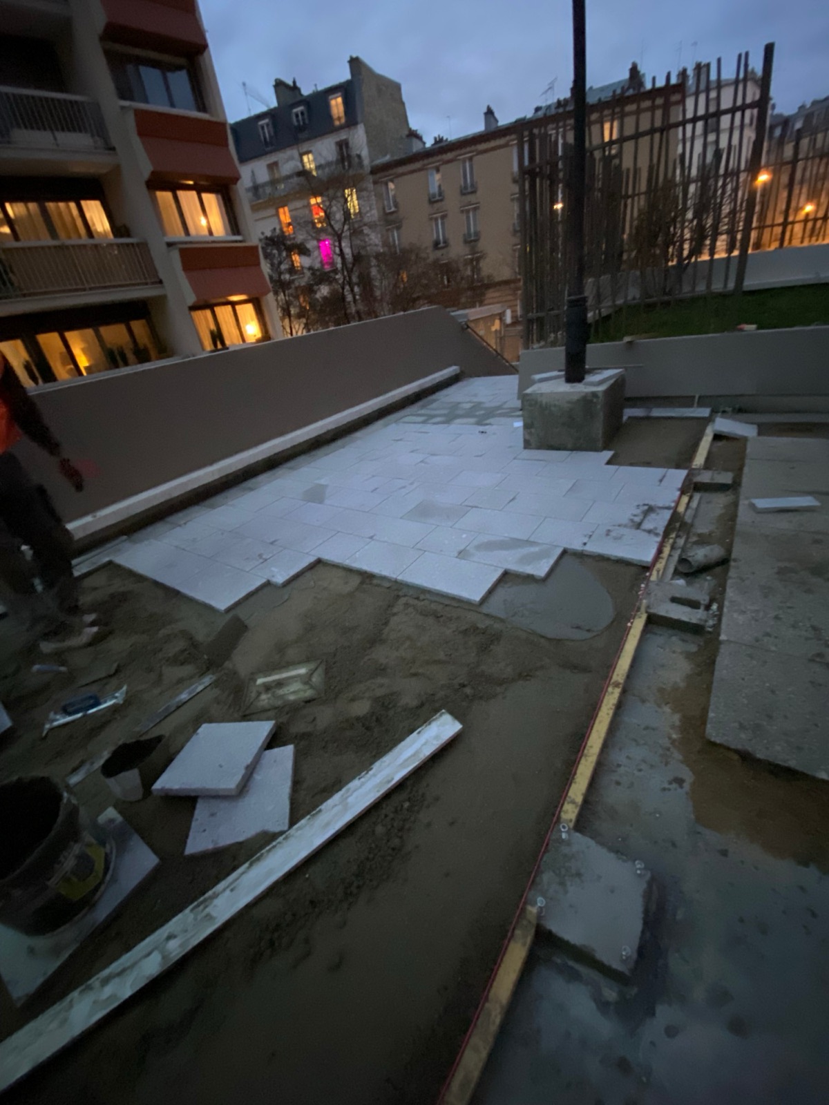 Avancement de la pose en fin de journée