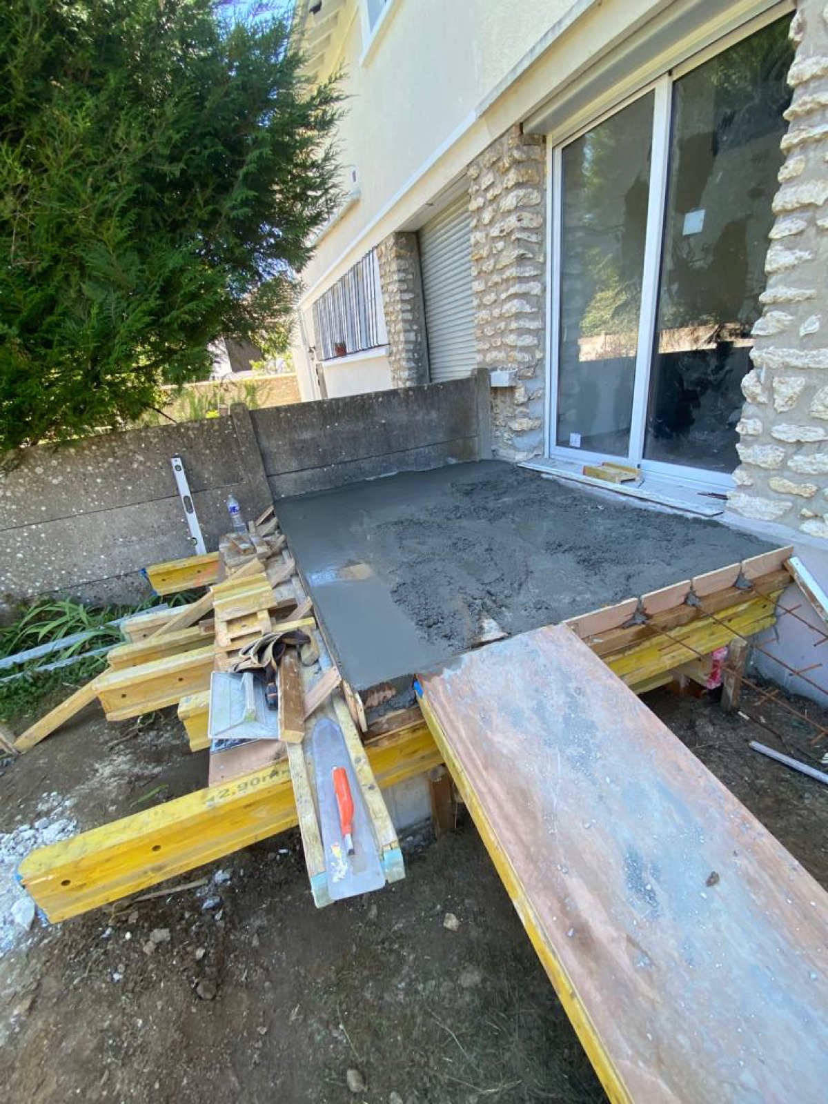 Coffrage de la terrasse avant coulage
